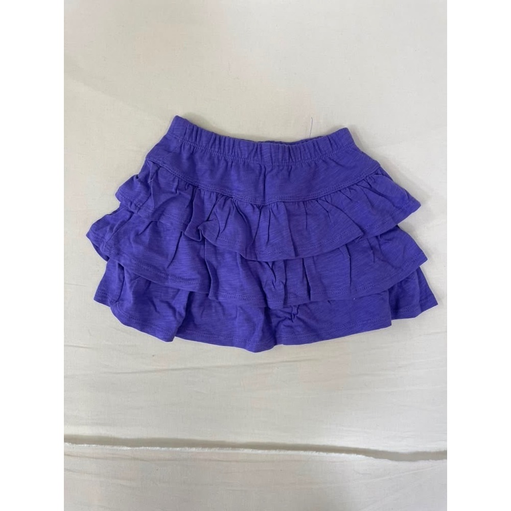 Amazon Essentials Girls Purple Tiered Ruffle Skirt Size 3T Cotton Slub Jersey